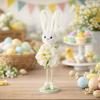 Happy Easter Standing Easter Bunny Ornament Cute Colorful Bunny Decor Cartoon Handmade Bunny Figures Baby Shower