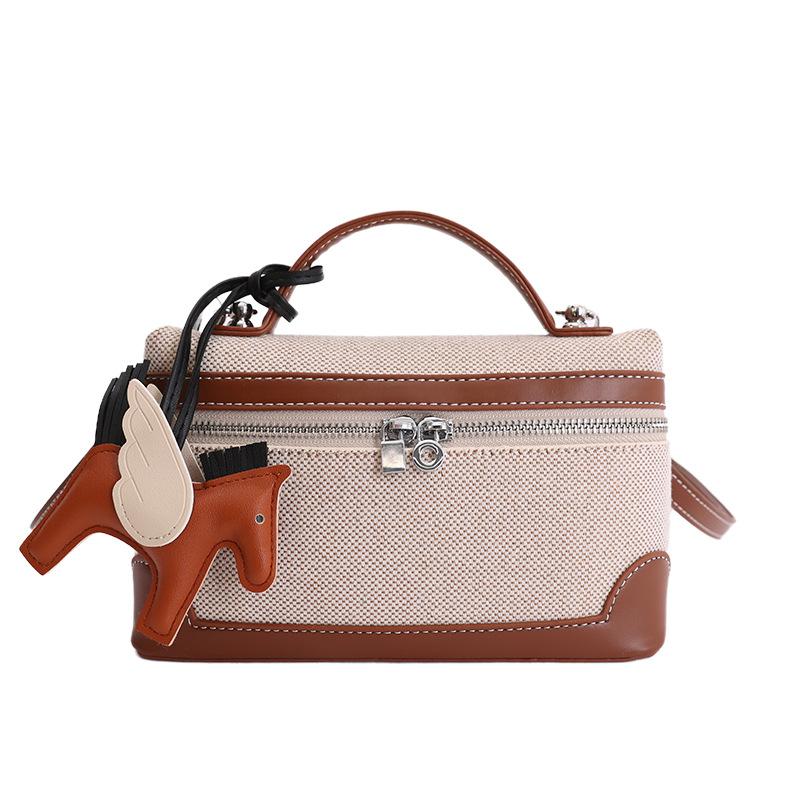 Large-capacity Versatile Casual Small Horse-shaped Handbag with A Slanted Shoulder Strap, Small Square Bag