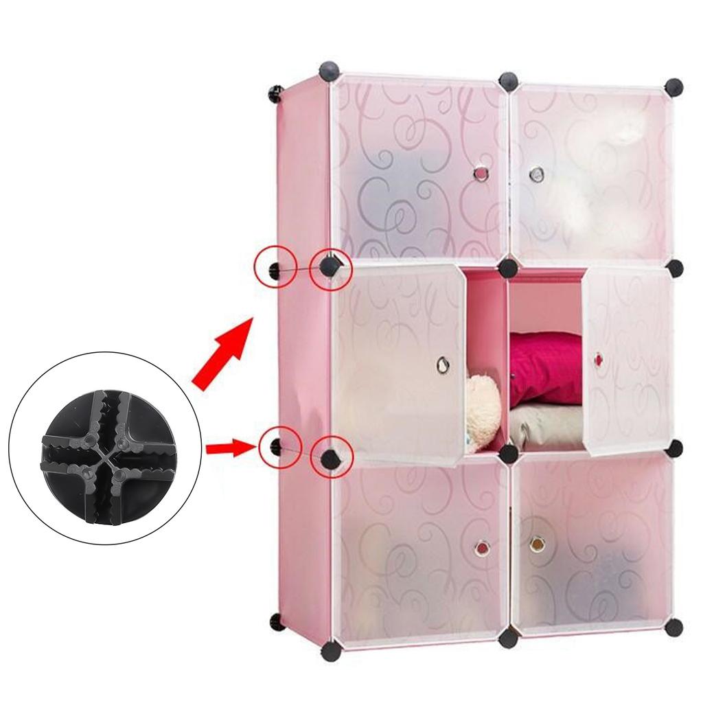 Pachet de 4 conectori pentru grile multifuncționale Accesoriu portabil pentru soluții de depozitare pentru rafturi din sârmă și dulapuri modulare