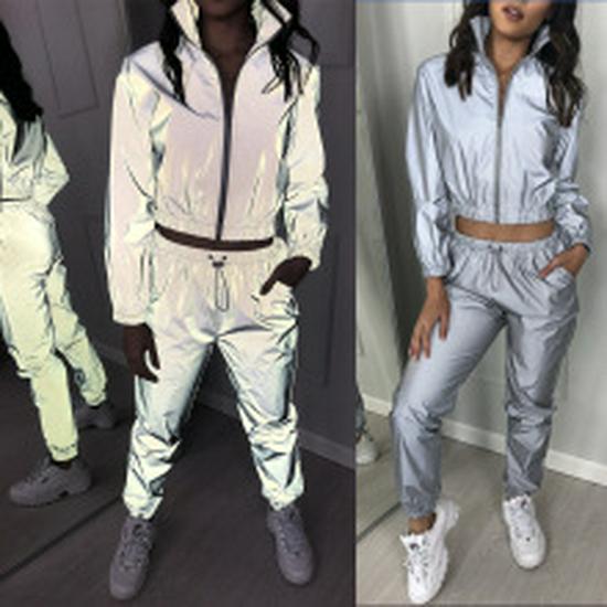 Pantaloni Sportivi Casual Patchwork Riflettenti a Vita Media Europei e Americani Autunno/Inverno 2026