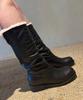 Leah Velour Fur Boots _Black