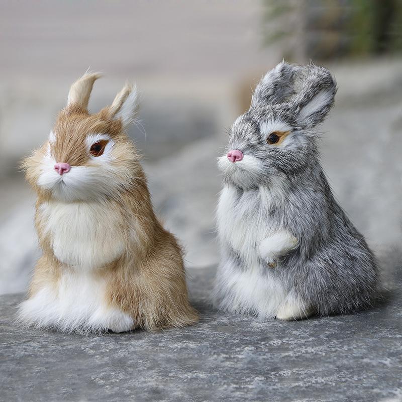 Simulated Rabbit Animal Model Rabbit Household Decorations Rabbit Fur Crafts Gifts