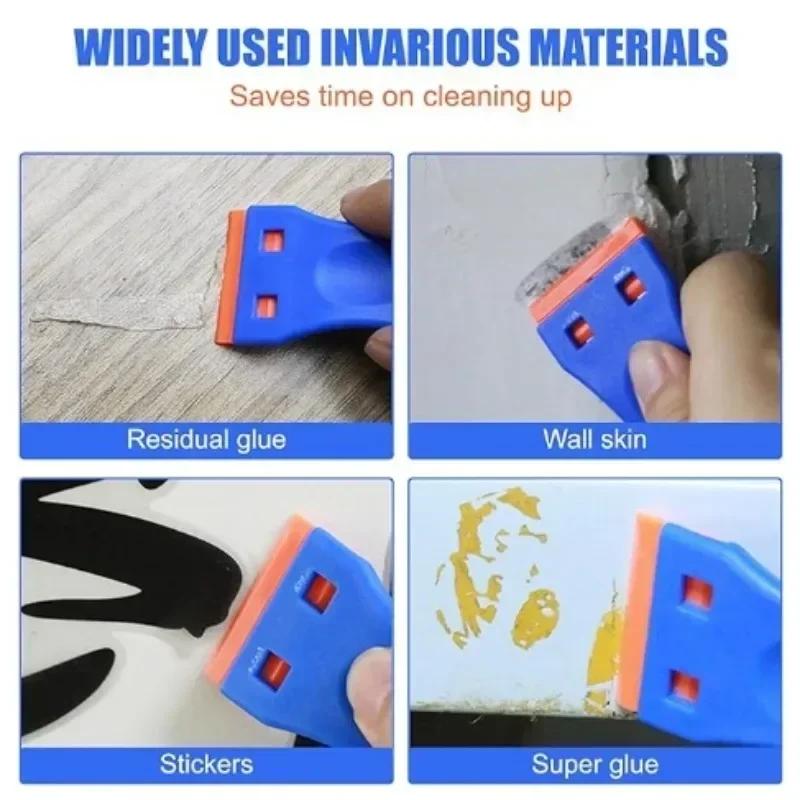 1set of multi-functional cleaning scrapers for car window glass, car self-adhesive scrapers, and label cleaning tools