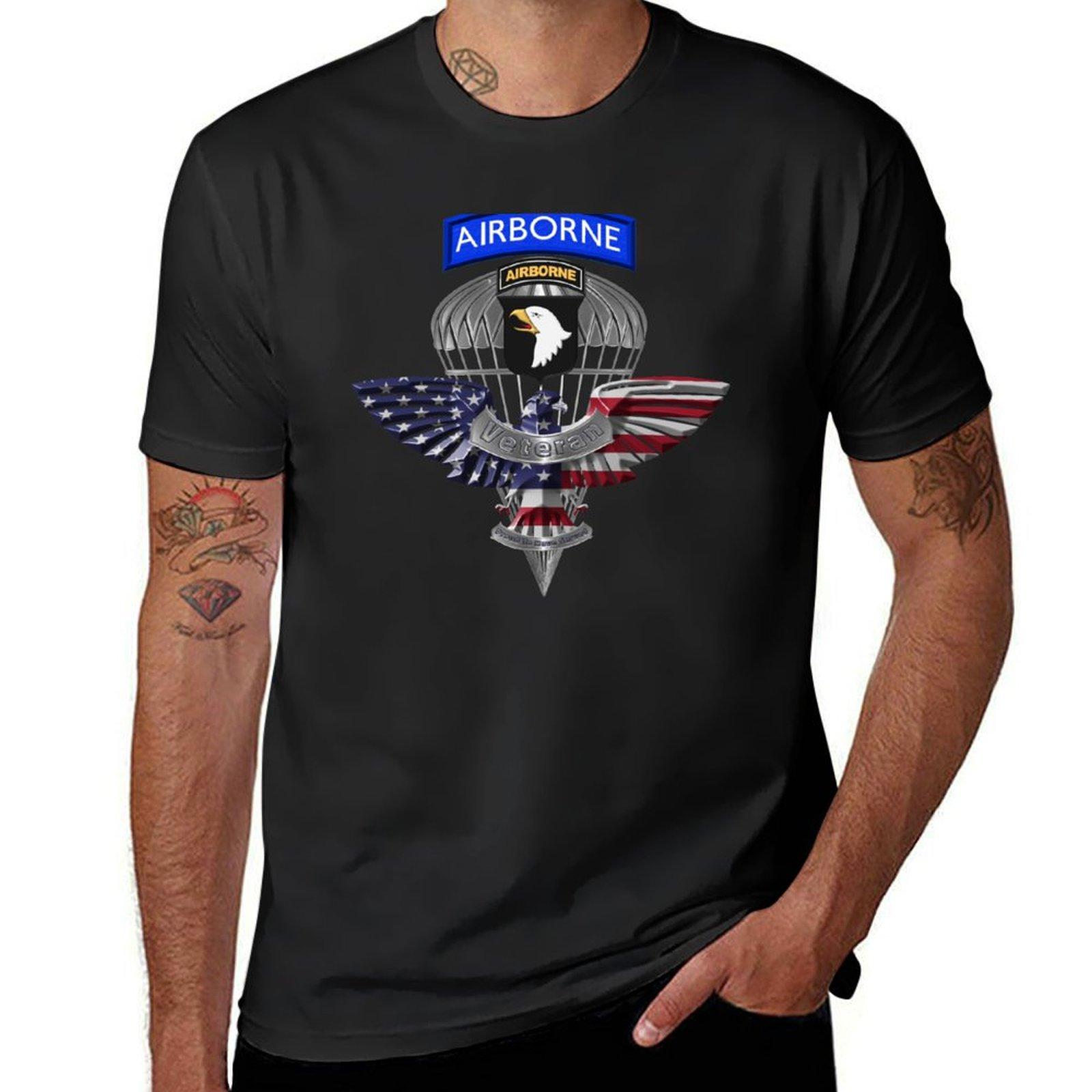 ZheXiong TEE 101st Airborne Division &ldquo;Screaming Eagles&rdquo; Veteran T-shirt plus size tops Esthetische kleding sneldrogende heren witte t-shirts L