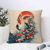 Carp illustration Pillow Case Sofa Decorative Home Double-sided Print Plush Square Throw Pillow Covers Cushion Decor Cover