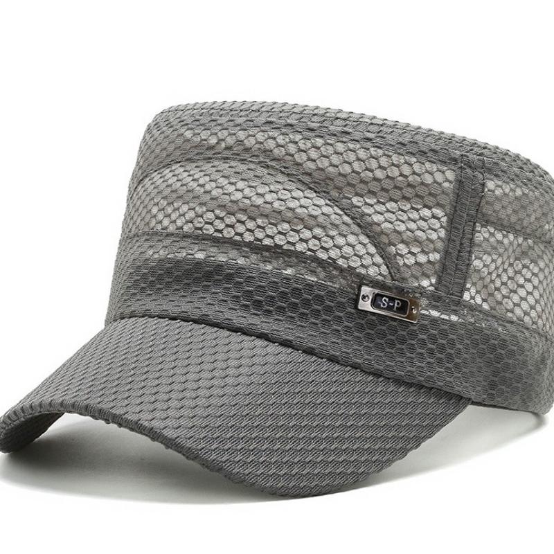 Einfarbiger Mesh-Sonnenhut Verstellbare Atmungsaktive Taktik-Armeekappe Für Damen Herren Frühling Sommer Outdoor-Sportarten Angeln Trucker-Hüte