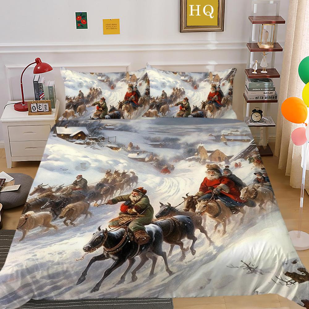 3D vánoční tisk přehozů do ložnice Dekor z mikrovlákna v plné velikosti Vysoce kvalitní designový dívčí bytový textil