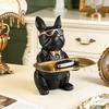 Kreatives Bulldoggen-Tablett Tierstatue Kreatives Ornament Wohnzimmer Schlafzimmer Verschiedene Aufbewahrung Heimdekoration Geschenk