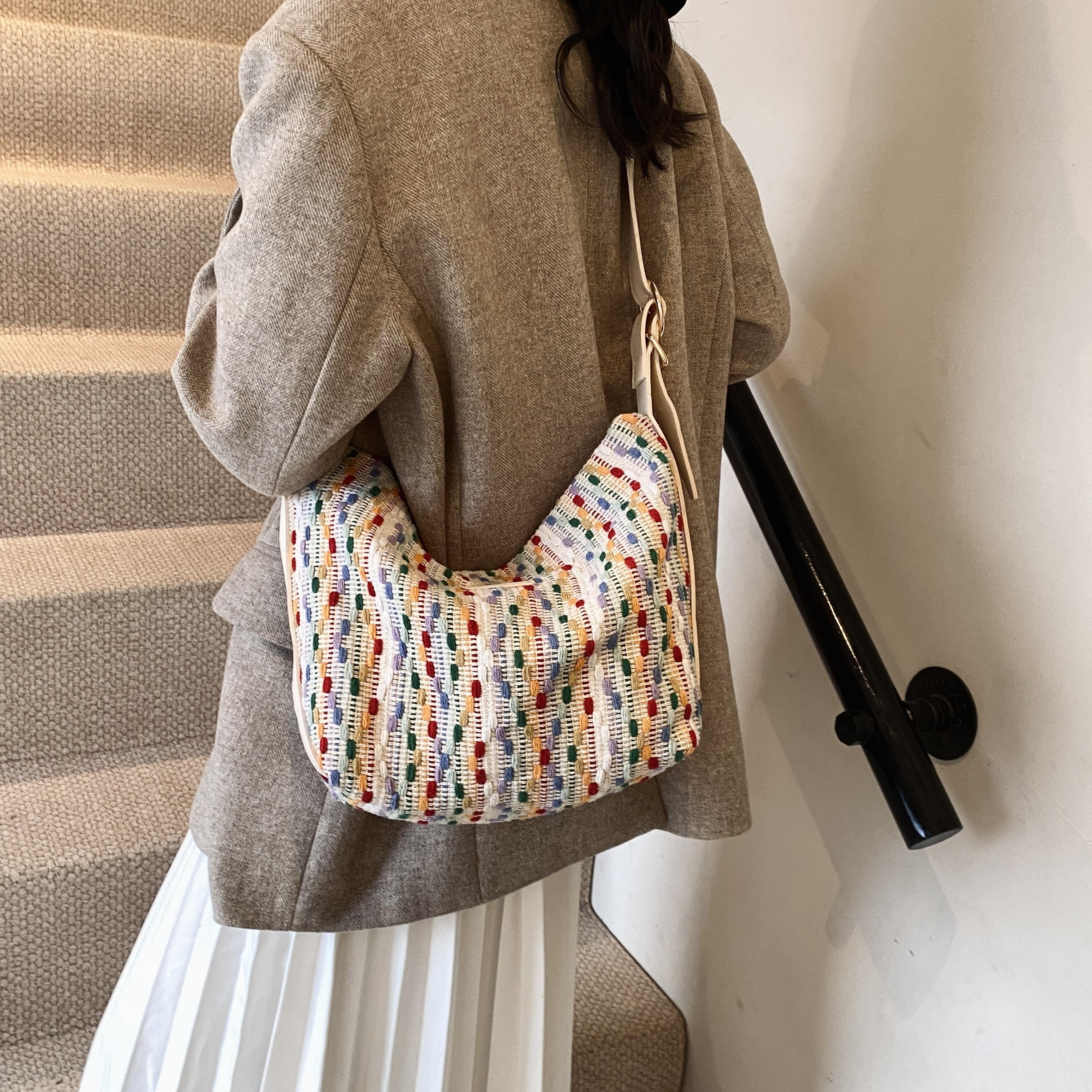 

Цветная стеклянная сумка для женщин, новая модная и контрастная сумка-тоут, нишевая сумка для поездок на работу большой вместимости подмышкой