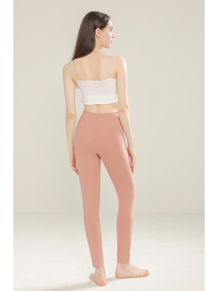 Women's High-Waisted Slim-Fit Antibacterial Cotton Leggings - Anti-Mite, Versatile, Thin, Pure Cotton, Class A Autumn Pants.
