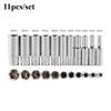 11pcs 4 Mm To 14 Mm Professional Grade Metric Long Chrome Socket Set 1/4-Inch Drive 6-Point Deep Socket