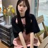 Women's short-sleeved T-shirt, fashionable Korean style top, soft, breathable and comfortable, stylish and versatile, street style top.
