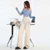 2025 Spring Women's High-Waisted Wide-Leg Jacquard Jeans - Slimming, Floor-Length
