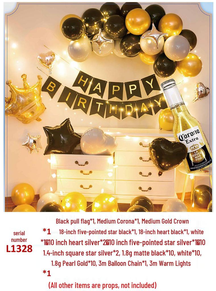 18th Birthday Party Aluminum Balloon Set - Wall Decoration Background