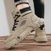 Leather Autumn and Winter New Rhubarb High-top Martin Boots Fashion Trend Outdoor Travel Sports Versatile Height Increase Men's Shoes