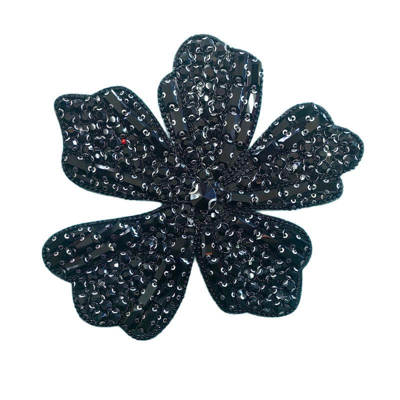 Aplique de Flor de Lantejoulas Autoadesivo para Vestido de Noite e Acessórios de Roupa