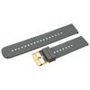 Rubber Watch Strap U27 - Dark Grey/Gold - 22Mm