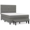Box Spring Bed with Mattress Dark Gray 140x190 cm Fabric