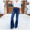 Women's New Thin Section of High-waisted Slightly Elastic Wide-legged Long Leg Jeans