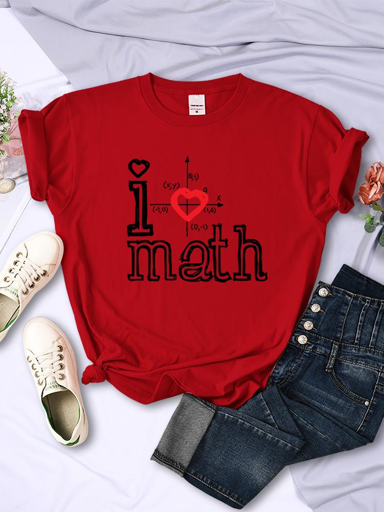 

Fashion Logo I Love Math Printed Women Tshirts Casual Summer Sport Tee Clothing Creativity All-math Short Sleeve Female Tops L