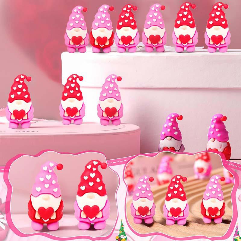 Mini 25Pcs Heart Shaped Doll Decoration Faceless Pvc Ornament Valentine'S Day Gift New Year Creative 1.8Cm X 3.5Cm/0.7In X 1.4In