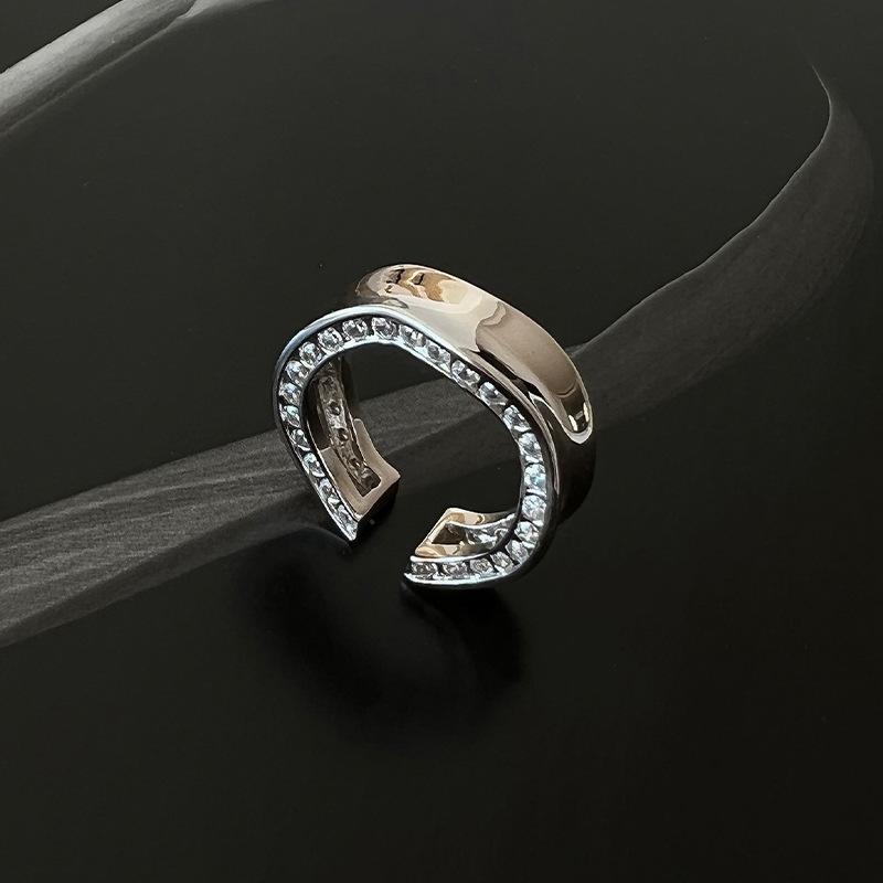 

2023 New Arrival Trendy Pearl Crystal Thai Silver Female Ring For Women Christmas Gifts Hand Accessories Never Fade resizable