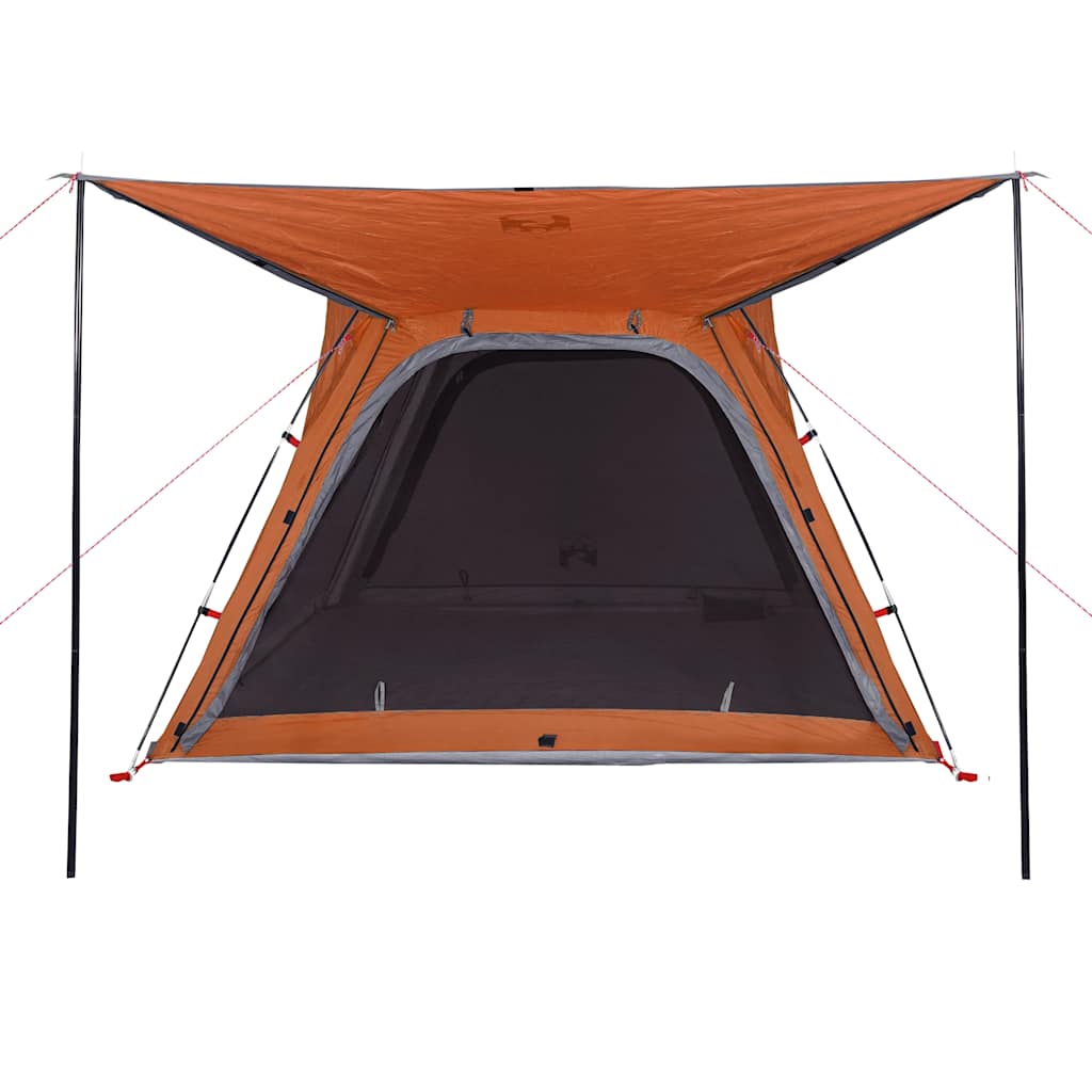 4 Person Camping Tent Grey and Orange Quick Release Waterproof