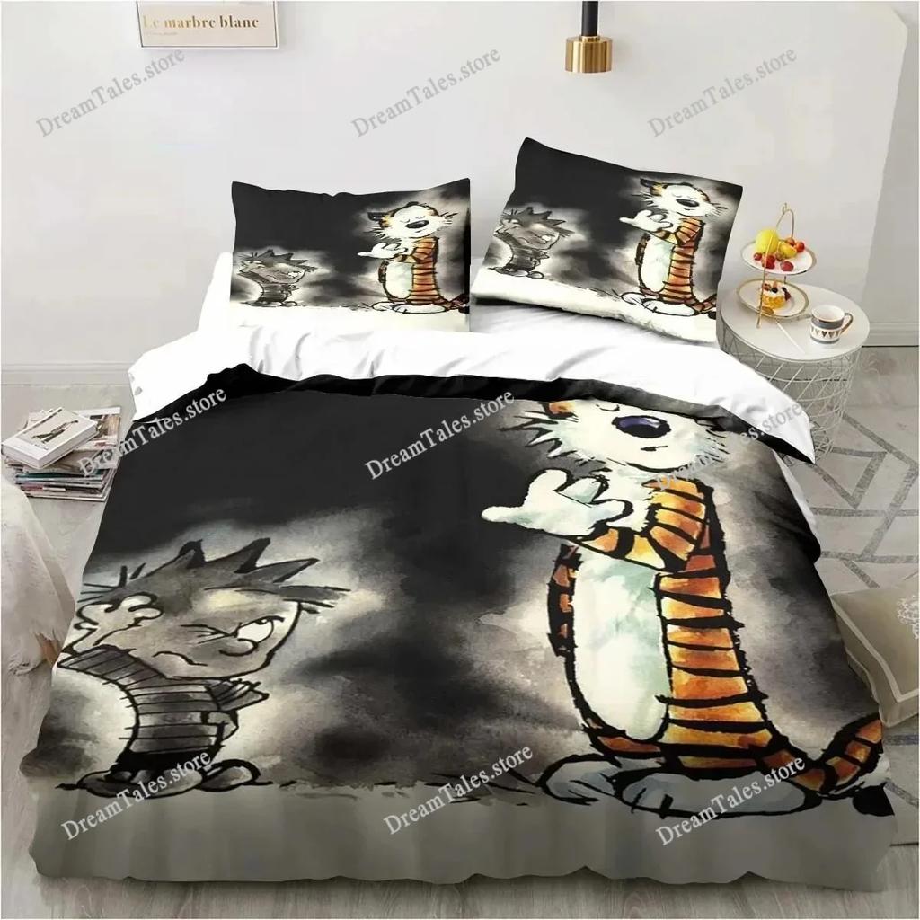 Cartoon Calvin Hobbes 3D Print Bedding Set Single Twin Full Queen King Size Bed Set Adult Boys Bedroom Bedding Gift741