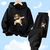 Funny Dabbing French Bulldog Dog Hoodie Set Casual Thin Hoodies + Pants Two-Piece Tracksuit Trendy Sportswear Set