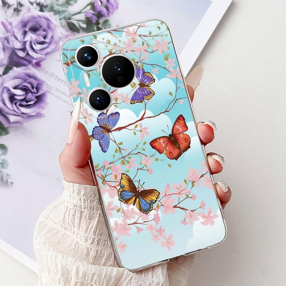 For Huawei Pura 70 Pro Plus Case Colorful Flower Painted Cover Soft Slim Phone Case For Huawei Pura 70 Ultra Pura70 Pro 5G Shell