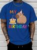 Cute Capybara My Birthday Cake Unisexs Print T Shirt Colorful Animal Graphic Tee Casual Short Sleeve Top Birthday Party Gift