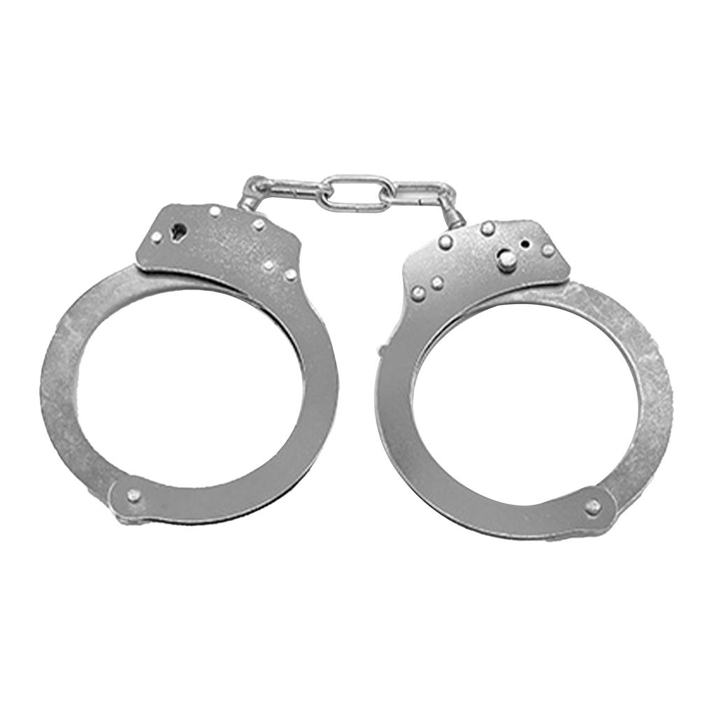 6,4oz pouta Stříbrná nerezová ocel Double Lock Módní pouta na hraní rolí pro dospělé