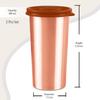 Copper Drinking Water Tumbler with Lid, Set of 2, 480 ml Each, Copper | 100% Leak Proof | Office | Gym | Yoga | Home | Kitchen | Hiking