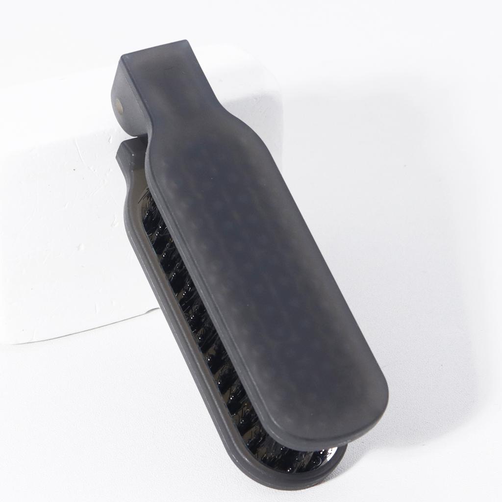 1pc portable folding comb with mirror - bristle bristles, foldable mini compact mirror comb,Special for real hair wigs