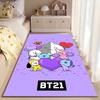BT21 Cartoon Characters Carpet with Cute Purple Design for Living Room Suitable for Use As an Anti-slip for Living Room Bedroom Sofas