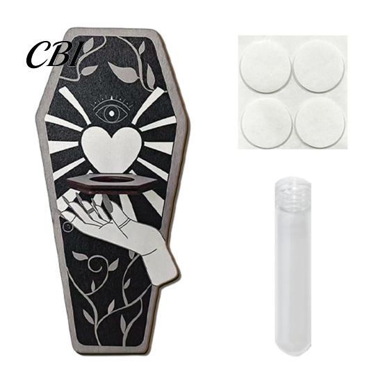 Dark Academia Home Decor Wooden Halloween Decorations, Plant Propagation Station Wall Hanging, Gothic Haunted House Party Supplies Coffin-Shaped Test