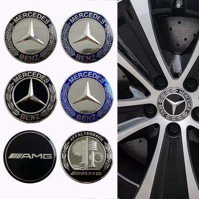MUHY8 4PCS 75mm Car Floating Wheel Center Hub Caps Cover for Mercedes Benz B/C/E/S Class A Class C200L GLC GLK CLA Accessories.