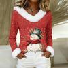 Long Sleeve Shirts For Women Cute Tops Christmas Prints Tees Blouses Casual Plus Size Basic Tops Pullover