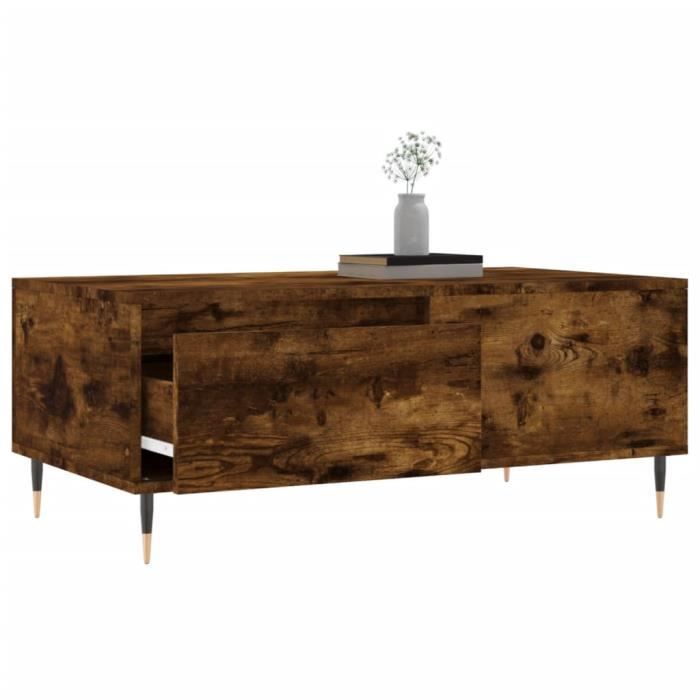 VidaXL Coffee Table Smoked Oak 90x50x36.5 Cm Engineered Wood 830801