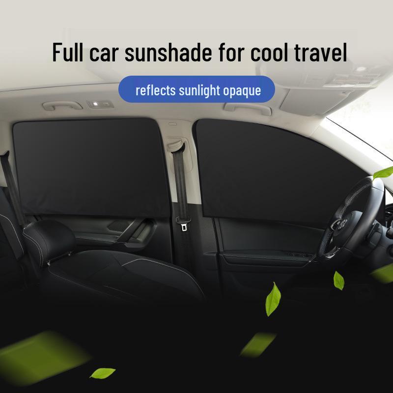 Summer Sun Protection Titanium Magnetic Car Curtain: Full Light Shielding, Non-Transparent Sunshade