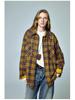 Hurry! Retro Plaid Double Pocket Yarn-Dyed Cotton Turn-Down Collar Shirt for Women - Perfect for Autumn