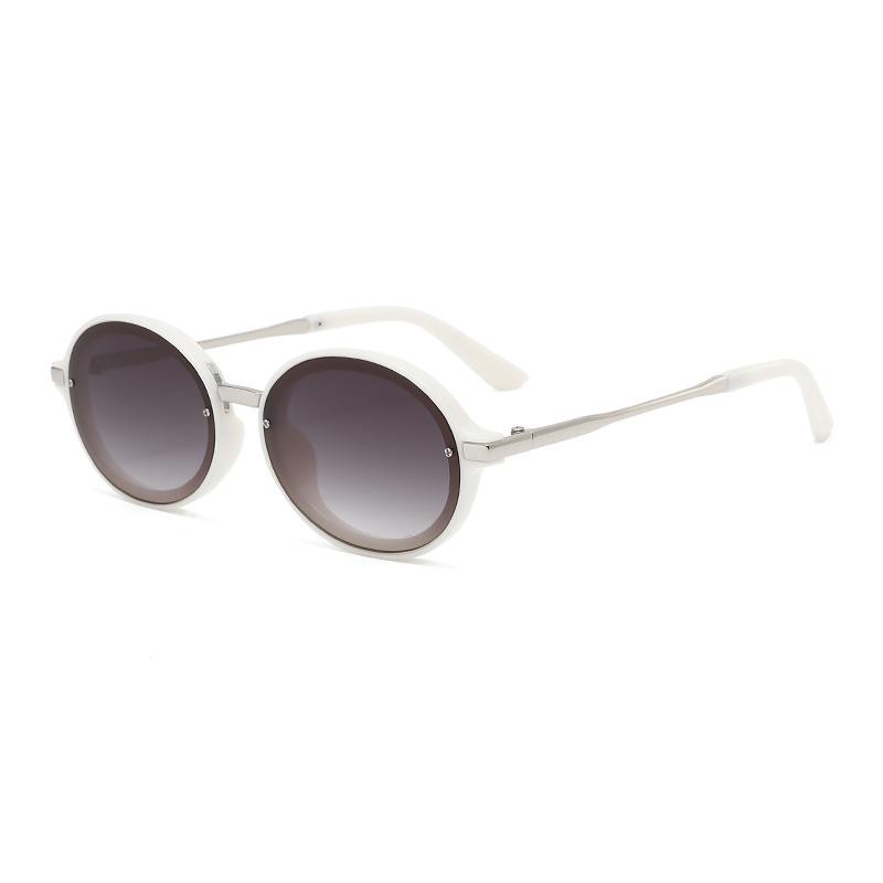 3526 Metal Oval Sunglasses for Men Women, Chic Fashion Round UV400 Sun Glasses, Retro Stylish Personalized Unisex Shades 603402