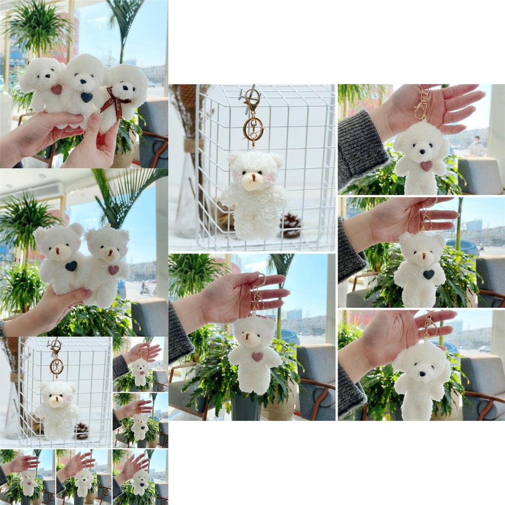 Love Bear Dog Plush Pendant Toy Key Chain For Adorable Decorations Soft And Durable 11cm Birthday Gift