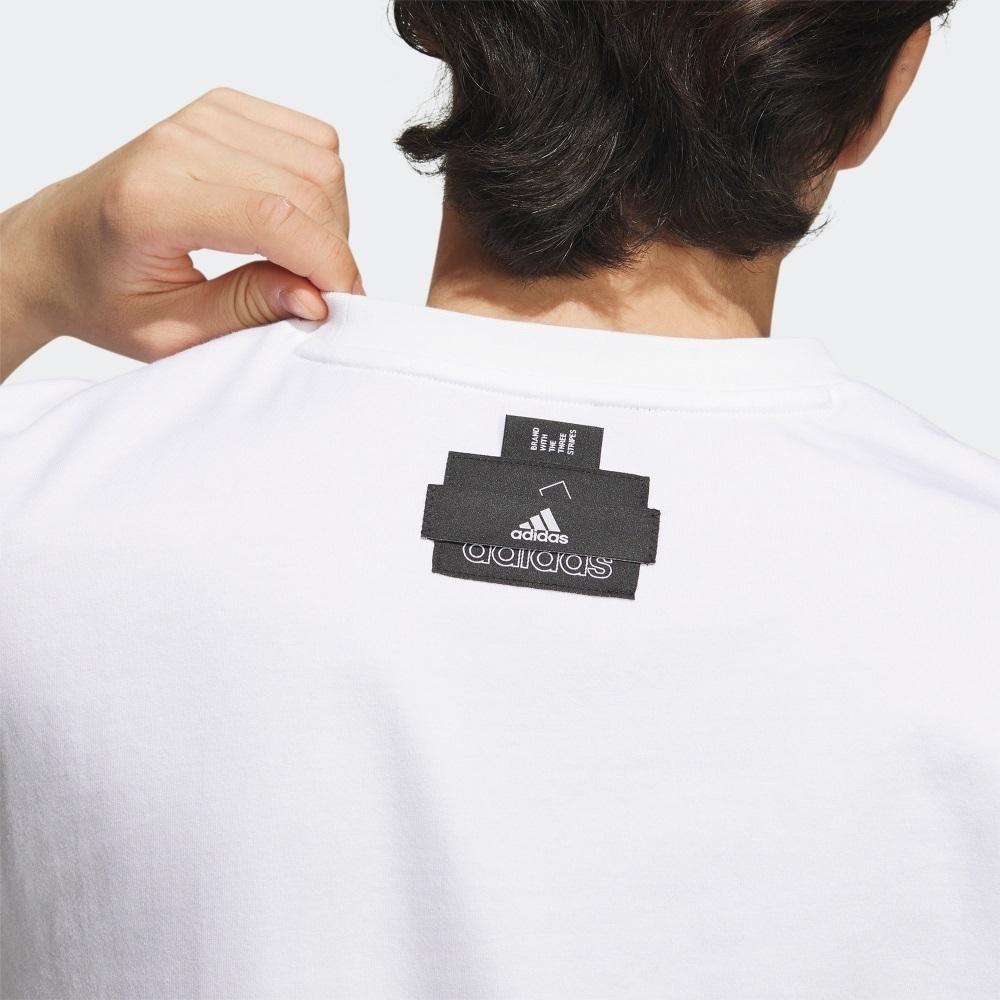Adidas Solid Color Logo Embroidered Crew Neck Short Sleeve Drop Shoulder T-Shirt Men Tops White IA8130