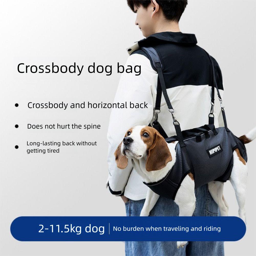 Adjustable Strap Dog Lift Harness Breathable Horizontal Hugging Backpack  Medium and Large Size