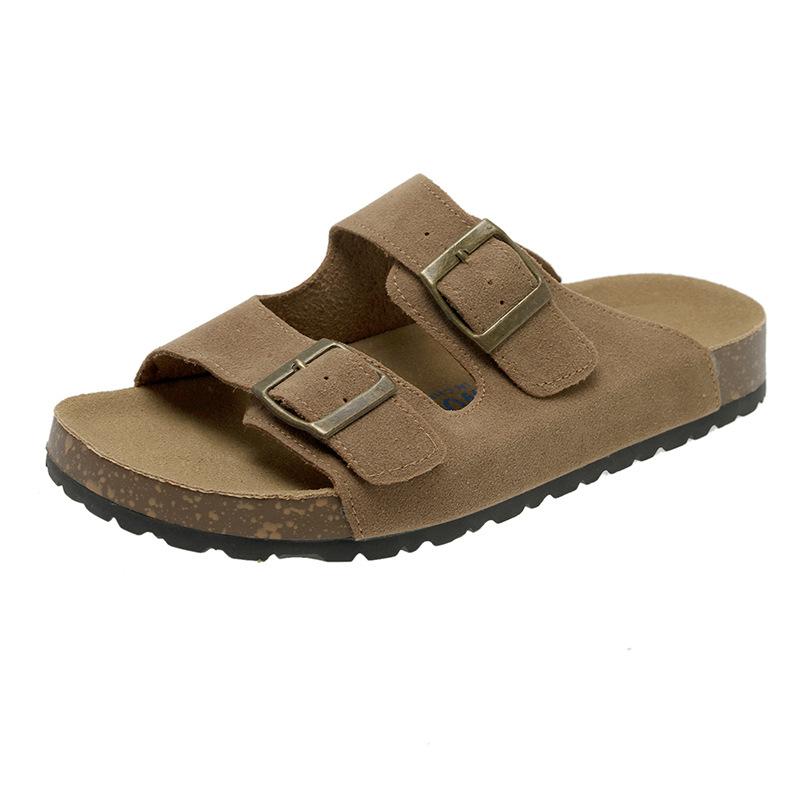 Slippers Women's Summer Outer Wear New Thick-soled Soft-soled Beach One-word Sandals Retro Boken Shoes Breathable and Non-slip