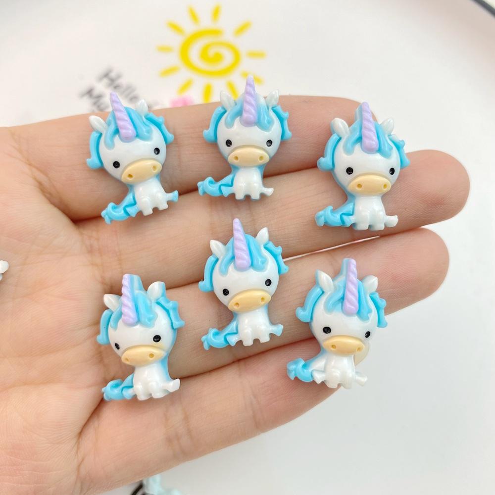 10Pcs New Cute Little Unicorn Series Animal Collection Flat Back Cabochons Scrapbooking DIY Jewelry Craft Decoration Accessorie