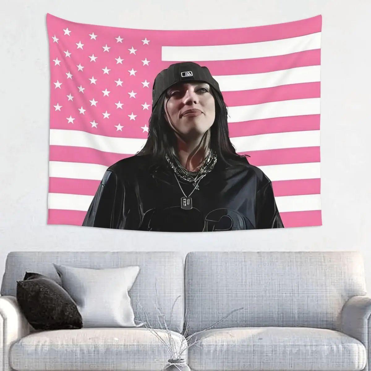 Billy Tapestry Vintage Retro American Flag 75x100 чёрный