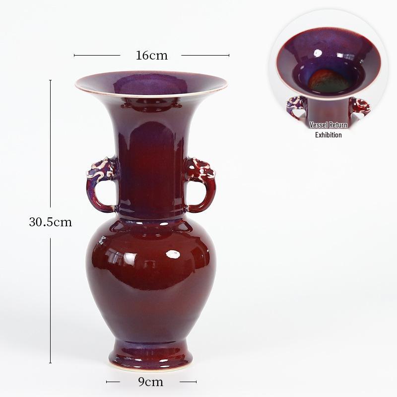 Chinese Red Dragon Ceramic Vase – Classic Zen Flower Ornament