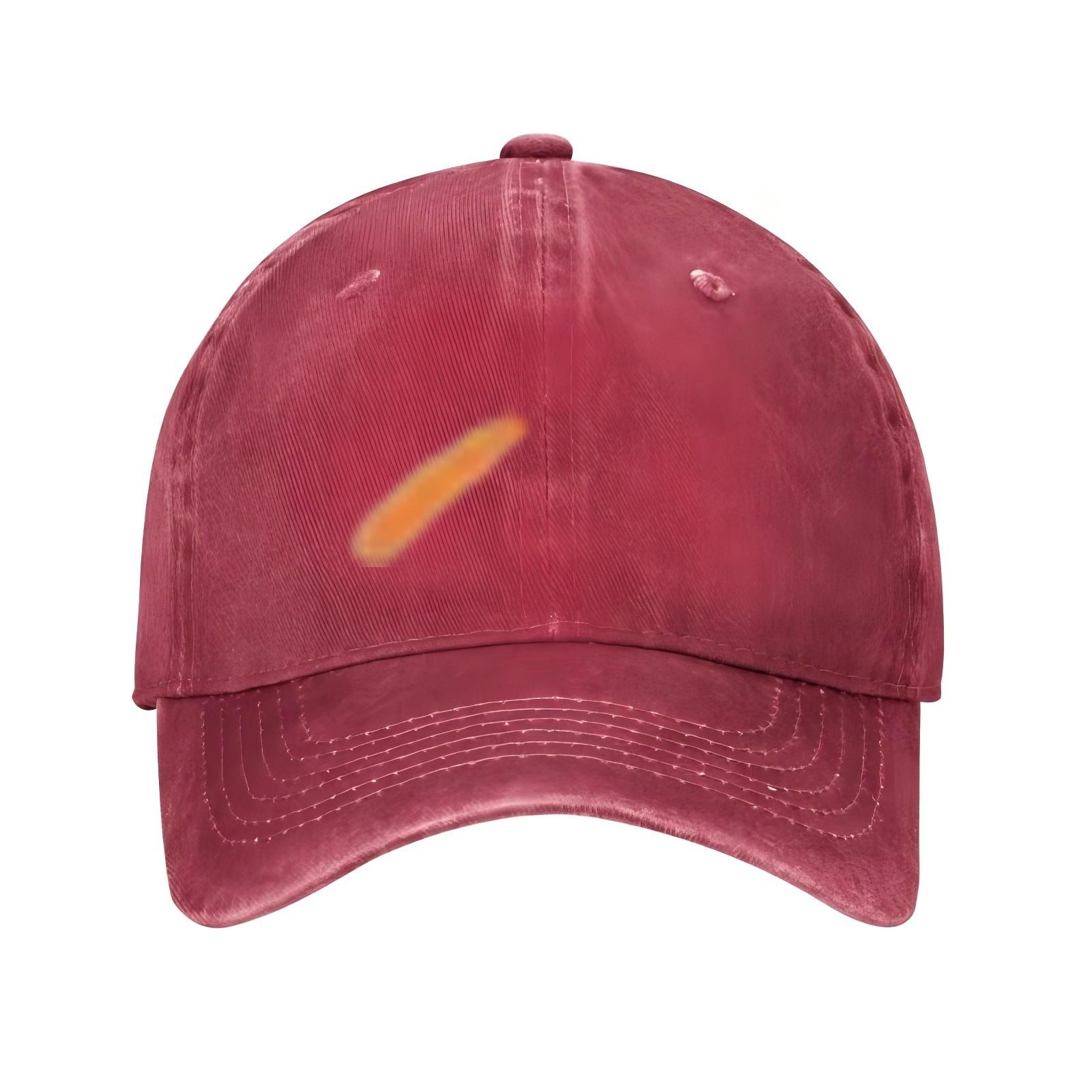 

Orange Streak Print Baseball Cap Unisex Adjustable Polyester Casual Outdoor Sun Protection Washed Cap One Size